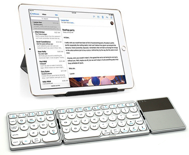 Klawiatura bezprzewodowa do tabletu z touchpadem, składana typerCLAW BS120